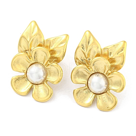 304 Stainless Steel Flower Stud Earrings EJEW-M233-05G-1