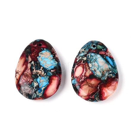 Dyed Natural Imperial Jasper Pendants G-Q601-08F-1