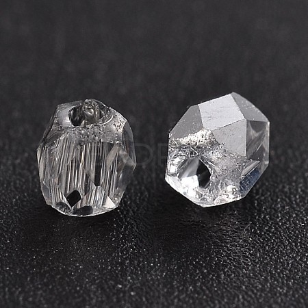 Faceted Round Half Plated Glass Beads EGLA-J118-HP04-1