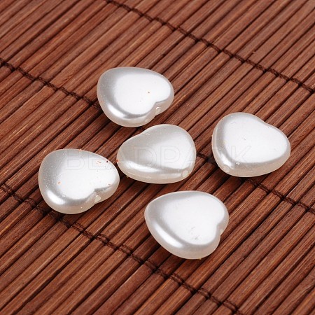 Heart Acrylic Imitation Pearl Beads OACR-O002-3972-1