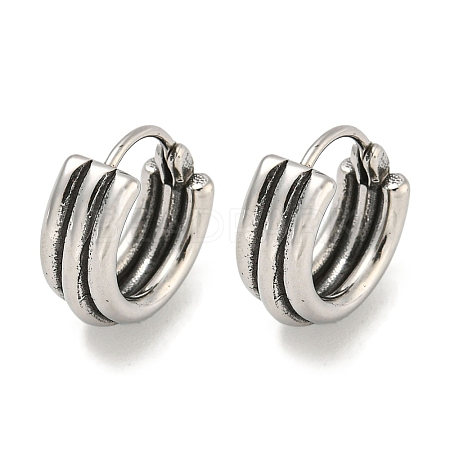 316 Surgical Stainless Steel Hoop Earrings EJEW-D096-18J-AS-1