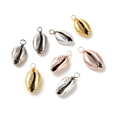 Electroplated Shell Beads Pendants PALLOY-JF01002-1