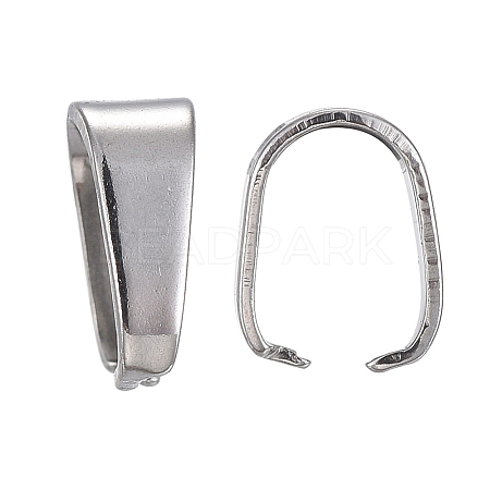 Tarnish Resistant 201 Stainless Steel Snap on Bails LS-STAS-F117-16P-6x12-1