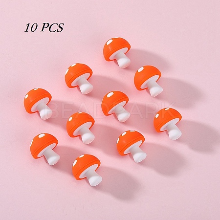 10Pcs Mushroom Silicone Focal Beads JX901G-01-1