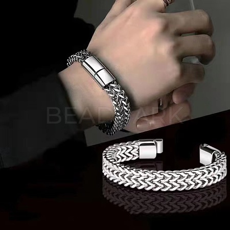 Punk Style 304 Stainless Steel Curb Chain Bracelets for Men WGFAED6-03-1