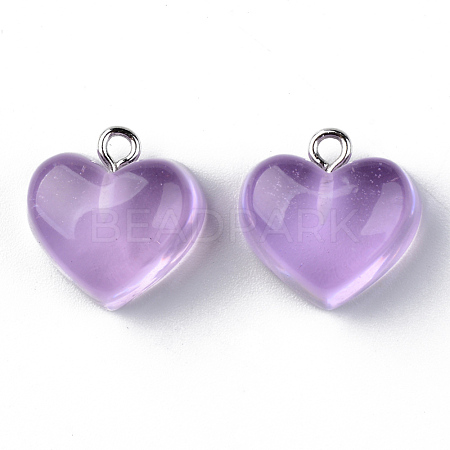 Transparent Resin Pendants X-RESI-R429-30B-1