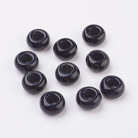 Synthetic Blue Goldstone European Beads LS-X-G-G740-14x8mm-17-1