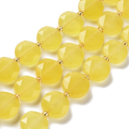 Natural Yellow Agate Beads Strands G-NH0004-043-1