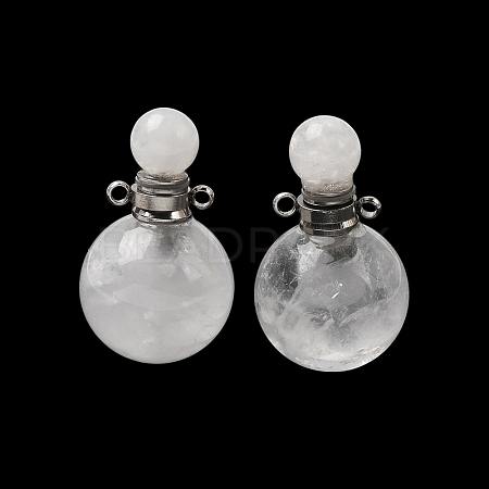Natural Quartz Crystal Perfume Bottle Pendants GG-CBA7610-02P-06-1