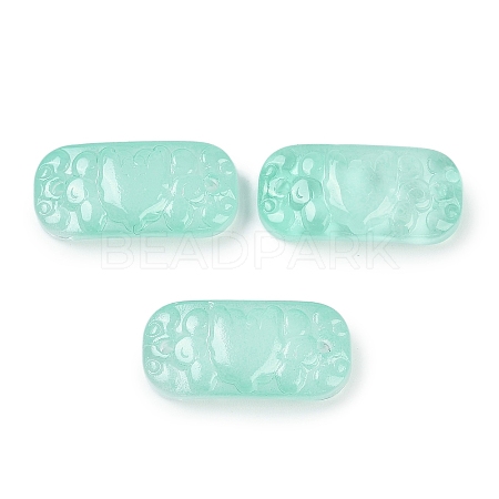 Spray Painted Transparent Glass Connector Charms X1-GLAA-H035-06K-1