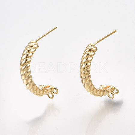 Brass Stud Earring Findings X-KK-S350-345-1