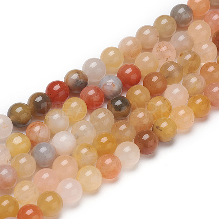 Natural Golden Silk Jade Beads Strands G-L555-05-10mm-1