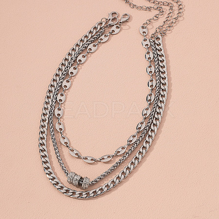 Alloy Chain 3 Layered Necklaces FS-WG7F0DA-07-1