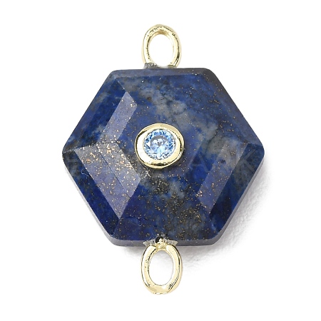 Faceted Natural Lapis Lazuli Carved Links G-T146-01G-10-1