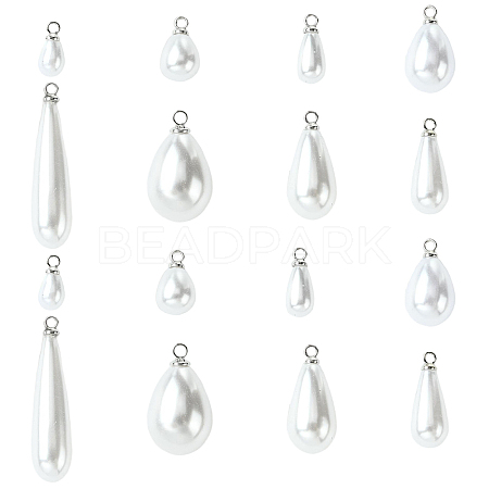 40Pcs 8 Styles ABS Plastic Pearl Pendants FIND-YW0012-01P-1