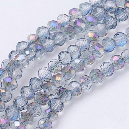 Electroplate Glass Beads Strands X-EGLA-D020-4x3mm-18-1