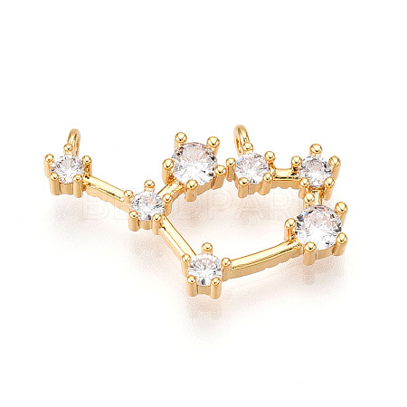 Brass Micro Pave Cubic Zirconia Pendants KK-N261-120L-G-1