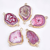 Electroplate Natural Druzy Agate Links connectors LS-G-T112-07E-1