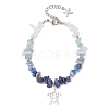 Natural Mixed Gemstone Chip Beaded Bracelest BJEW-JB12976-01-3