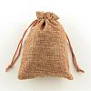 Polyester Imitation Burlap Packing Pouches Drawstring Bags ABAG-R004-14x10cm-03-1