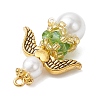 Pearlized Glass Pearl & Glass Pendants PALLOY-MZ00978-08-4