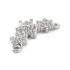Eco-friendly Rack Plating Brass Micro Pave Cubic Zirconia 2-Loop Charms KK-F843-08P-3
