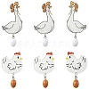 6Pairs 2 Styles Printed Acrylic Pendants OACR-YW0004-57-1-1