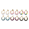 Enamel C-shape Stud Earrings EJEW-N052-05-1