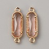 Golden Plated Brass Pave Glass Connector Charms FIND-WH0110-728G-05-1