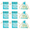 30Pcs Gold Stamping Moon Star Organza Drawstring Gift Bags ABAG-TA0002-21F-1