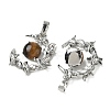 Natural Tiger Eye Pendants G-B194-01P-07-2