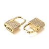 Rack Plating Brass Micro Pave Cubic Zirconia Hoop Earring Findings EJEW-H143-11G-2