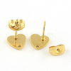 304 Stainless Steel Heart Stud Earring Findings STAS-R063-37G-1