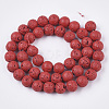 Spray Painted Natural Lava Rock Beads Strands G-N0324-B-05-2