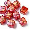 10Pcs Christmas Theme UV Plating Acrylic Cube Beads OACR-YW0003-47B-01-1