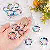Gorgecraft 12Pcs 3 Style Rainbow Color Alloy Spring Gate Rings FIND-GF0002-94-3