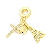 Brass Micro Pave Cubic Zirconia Pendants KK-D325-17G-1