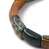 Natural Indian Agate Bead Stretch Bracelets for Women Men BJEW-C097-02A-10-2