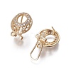 Brass Micro Pave Cubic Zirconia Stud Earring Findings KK-O121-21G-2