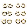 Brass Micro Pave Cubic Zirconia Rondelle European Beads KK-B028-18G-1