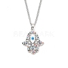 Brass Micro Pave Cubic Zirconia Pendant Necklaces NJEW-M211-04B-P-1