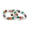 Natural Mixed Wealth Stone Beaded Stretch Bracelets BJEW-D446-D-39-1