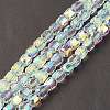 Electroplate Opaque Glass Beads GLAA-F108-10A-18-2