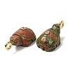 Natural & Synthetic Mixed Stone Carved Pendants G-H357-03G-3