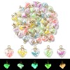 50Pcs 5 Colors Glow in the Dark Luminous Glass Pendants GLAA-YW0001-94-1