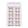 Three-colour 304 Stainless Steel Huggie Hoop Earrings EJEW-L252-005M-3