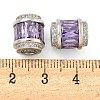 Rack Plating Brass Micro Pave Cubic Zirconia European Beads KK-F089-31P-04-3