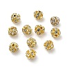 6mm Brass Crystal Rhinestone Beads KK-S519-01A-02G-2
