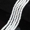 Electroplate Opaque Solid Color Glass Beads Strands X-EGLA-A034-P8mm-L17-1