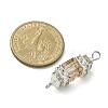 3Pcs 3 Colors Electroplate Glass Cube & Brass Crystal Rhinestone Connector Charms PALLOY-JF04407-2